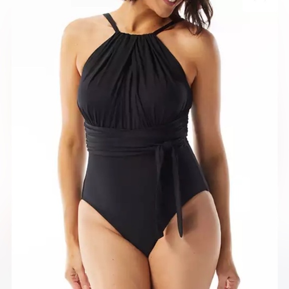 COCO REEF Women's Contours Belted High-Neck One-Piece Swimsuit swimwear 8/32C - Picture 2 of 8